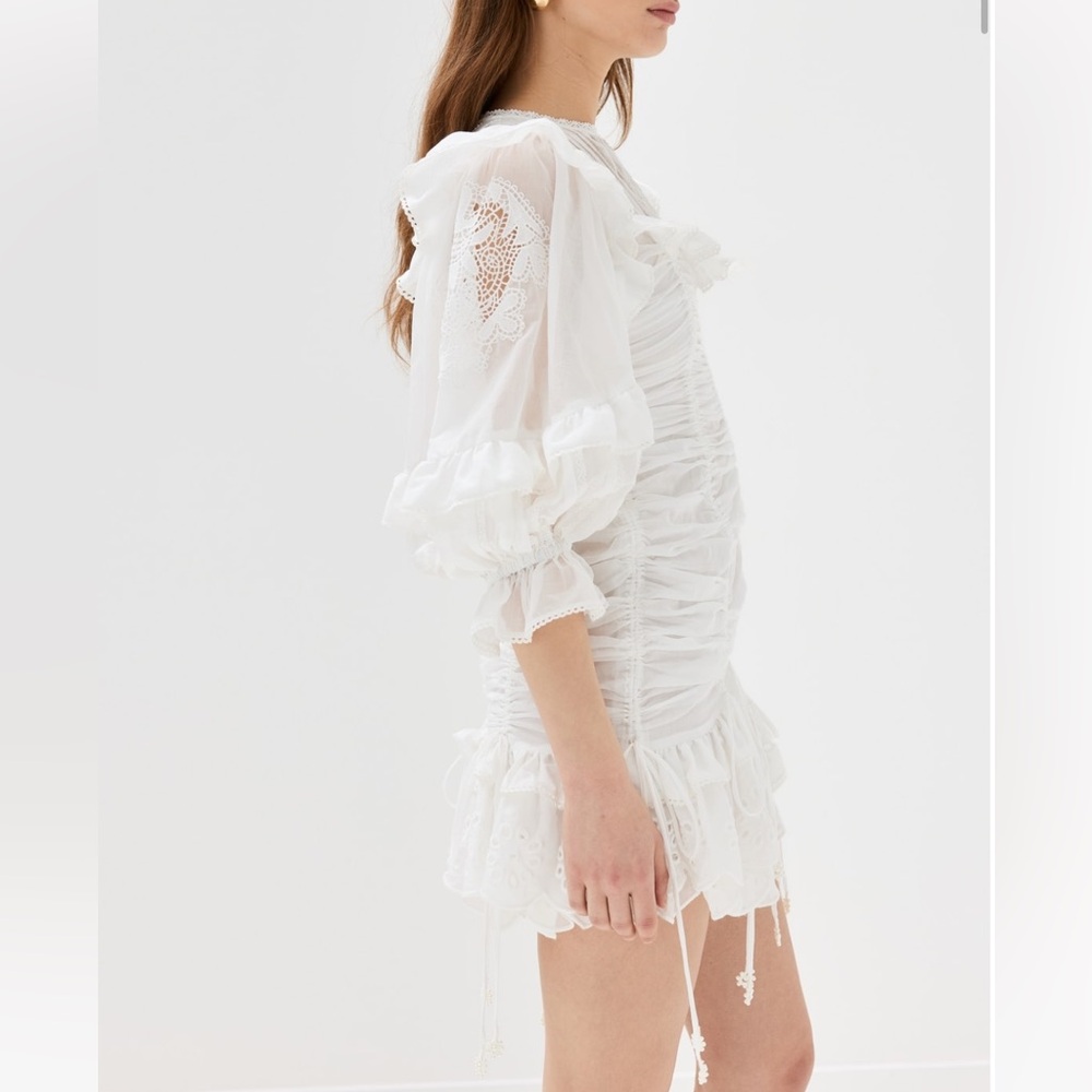 Farm Rio White Lace Organic Cotton Mini Dress - Picture 5 of 7